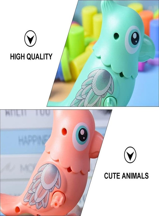 acrown Cute Animal Toys for Kids Sensory Worm Animal Wind up Colorful Toy Insect Figurines for Boys and Girls Multicolor (Parrot) - Image 2
